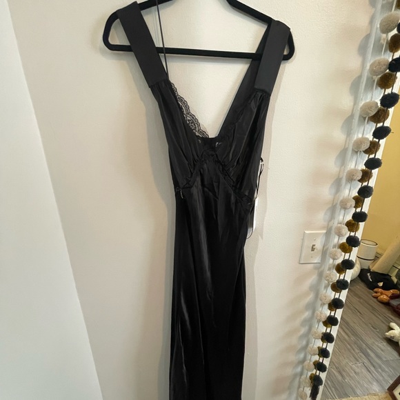 Reformation Chania Silk Dress - Black M - Picture 9 of 9